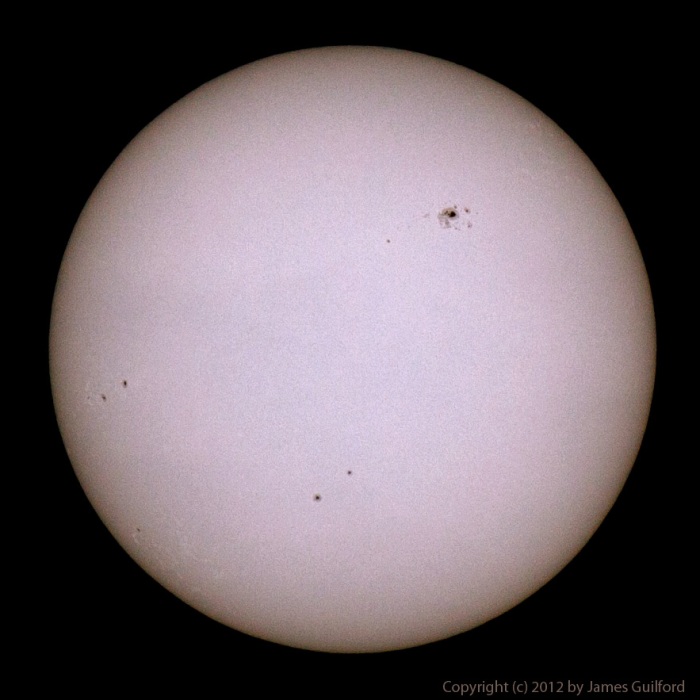 Photo: Sunspots on May 13, 2012. Photo by James Guilford.